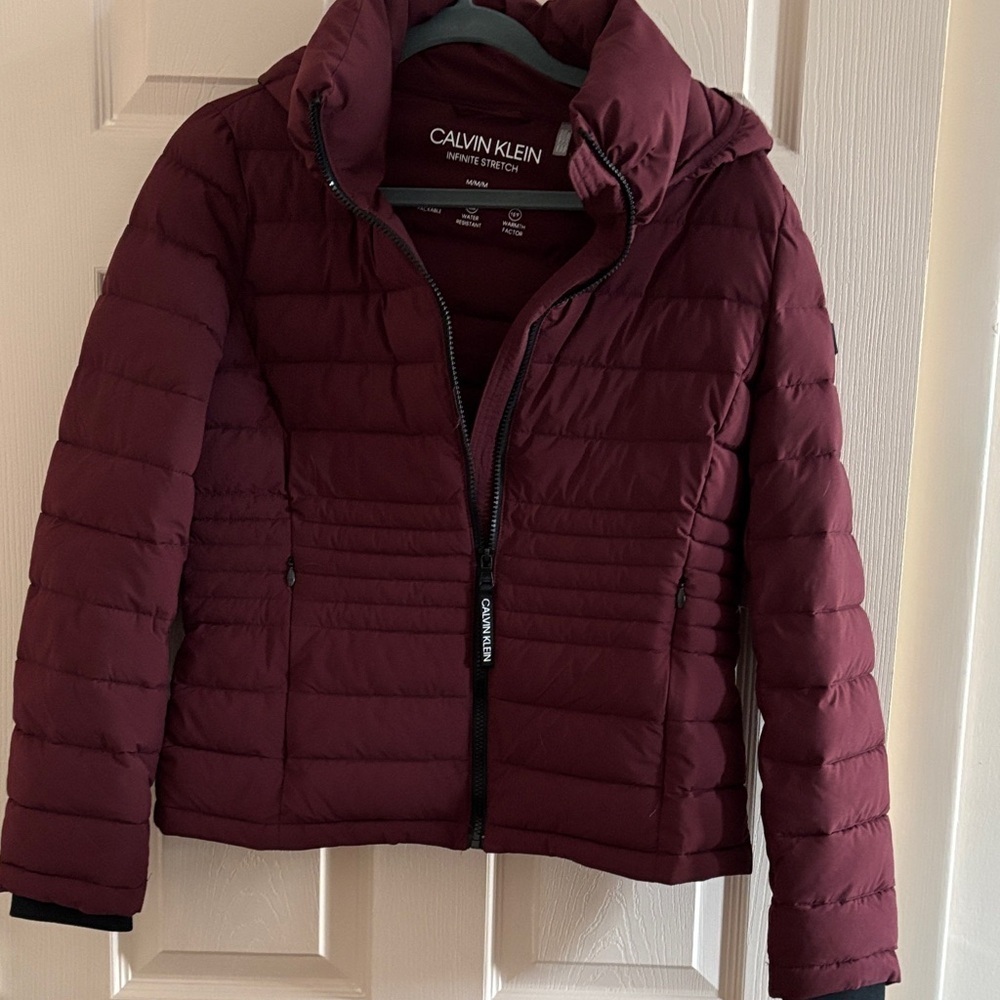 Calvin Klein Burgundy Puffer Jacket